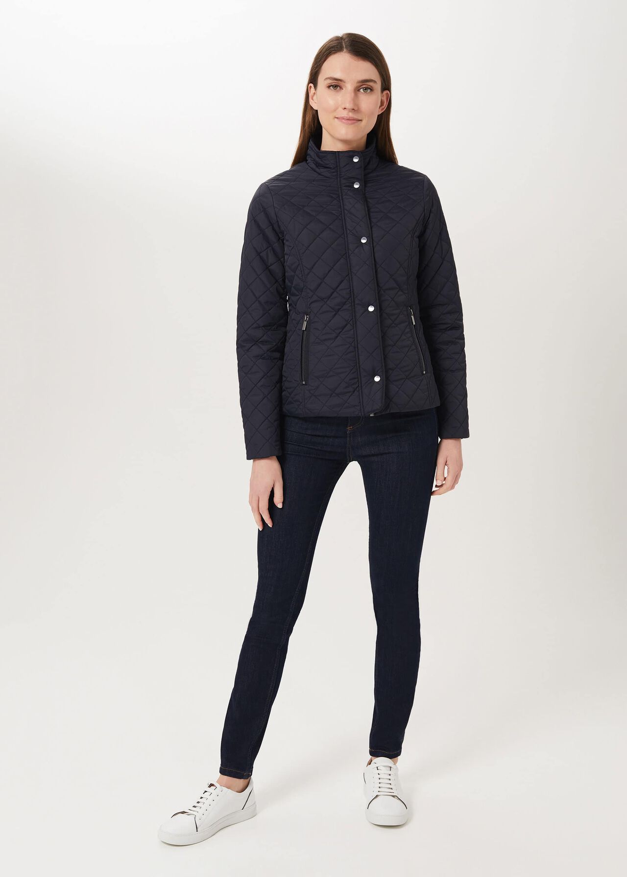 Carys Quilted Jacket, Navy, hi-res
