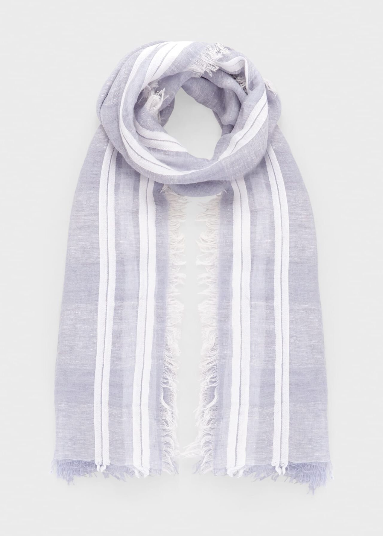 Maryam Linen Scarf , Serenity Blue, hi-res