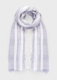 Maryam Linen Scarf , Serenity Blue, hi-res