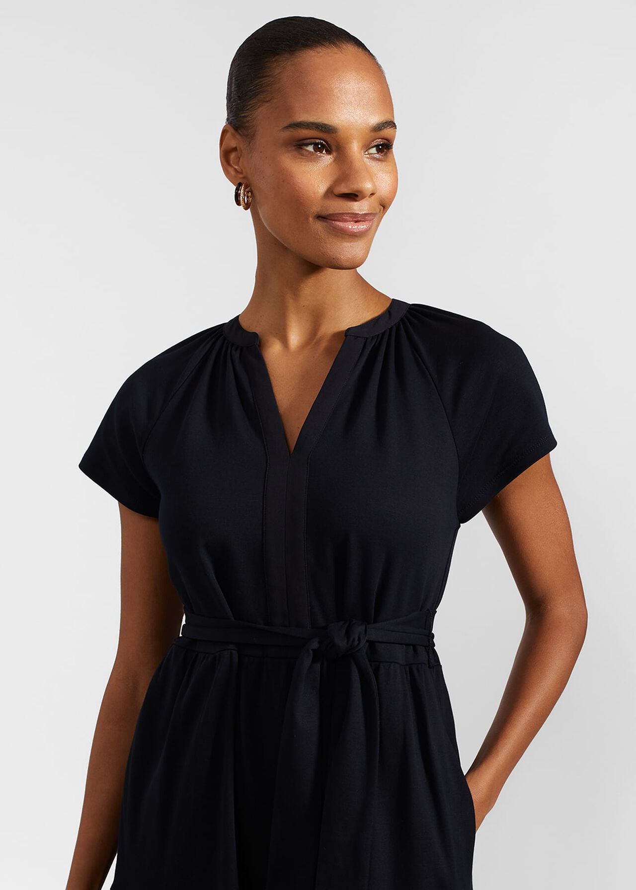 Valentina Jersey Dress, Navy, hi-res