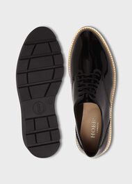 Chelsey Leather Flat Shoes, Black, hi-res