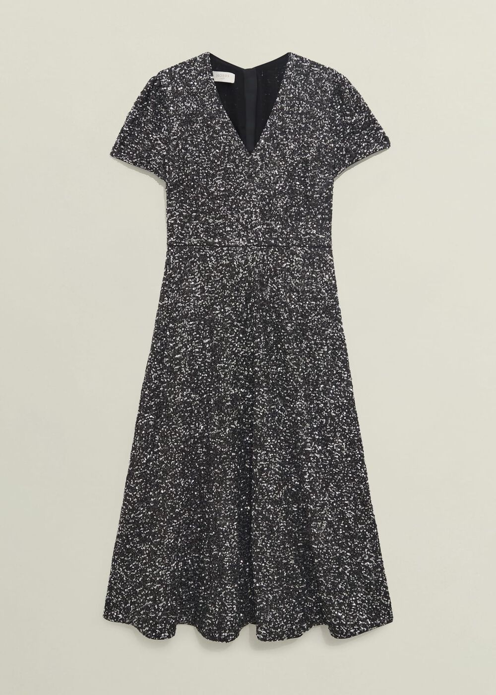 Petite Tatiana Sequin Dress, Black Silver, hi-res