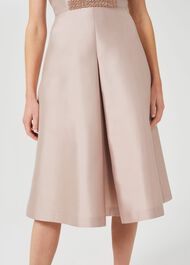 Alberta Silk Wool Beaded Dress, Oyster, hi-res