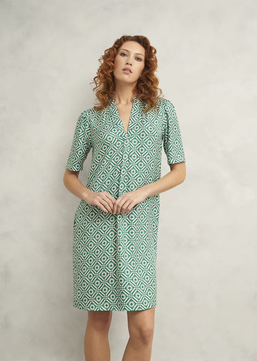Lucille Dress, Green Ivory, hi-res