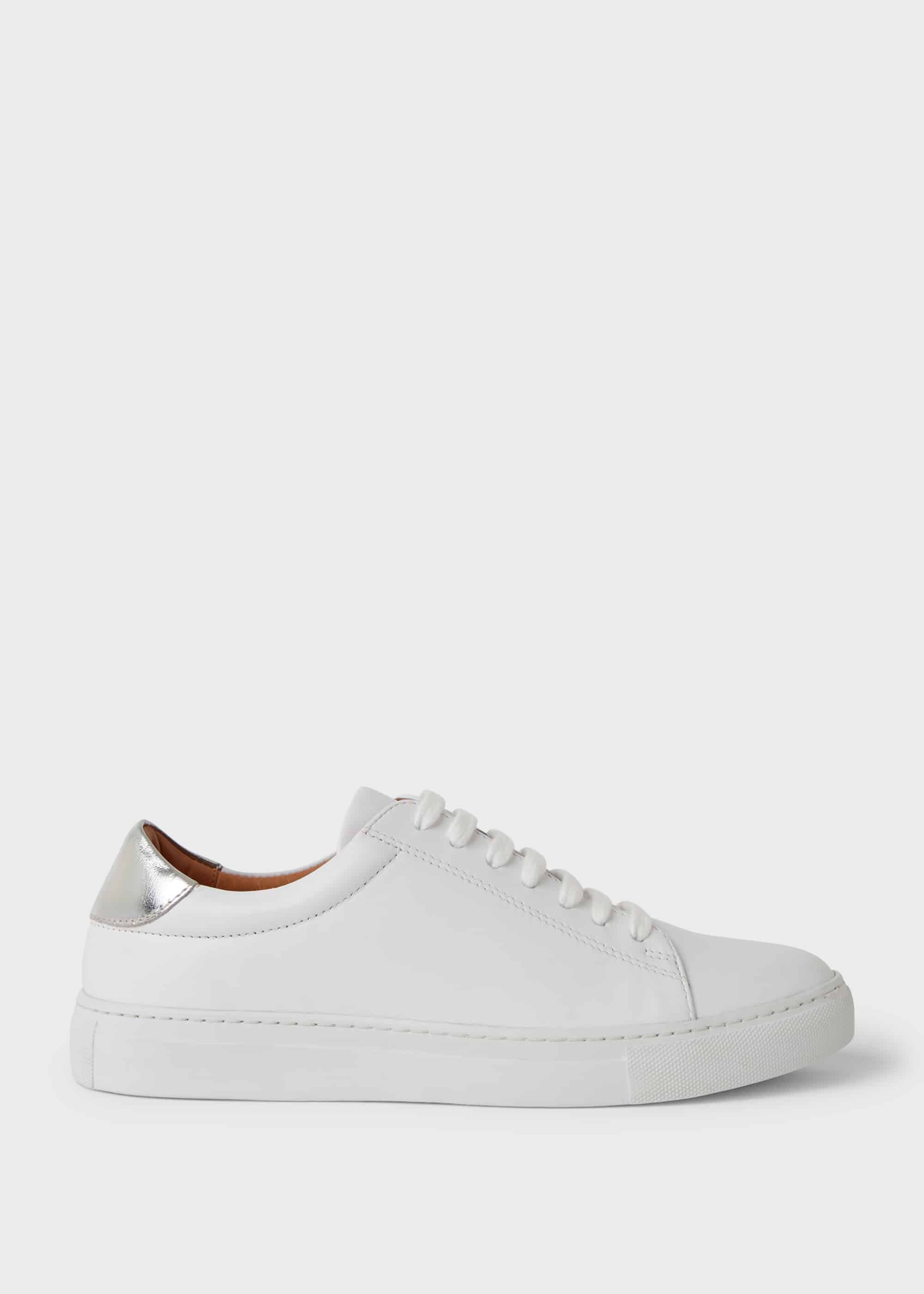 white leather trainers