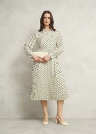 Larina Dress, Ivory Navy, hi-res