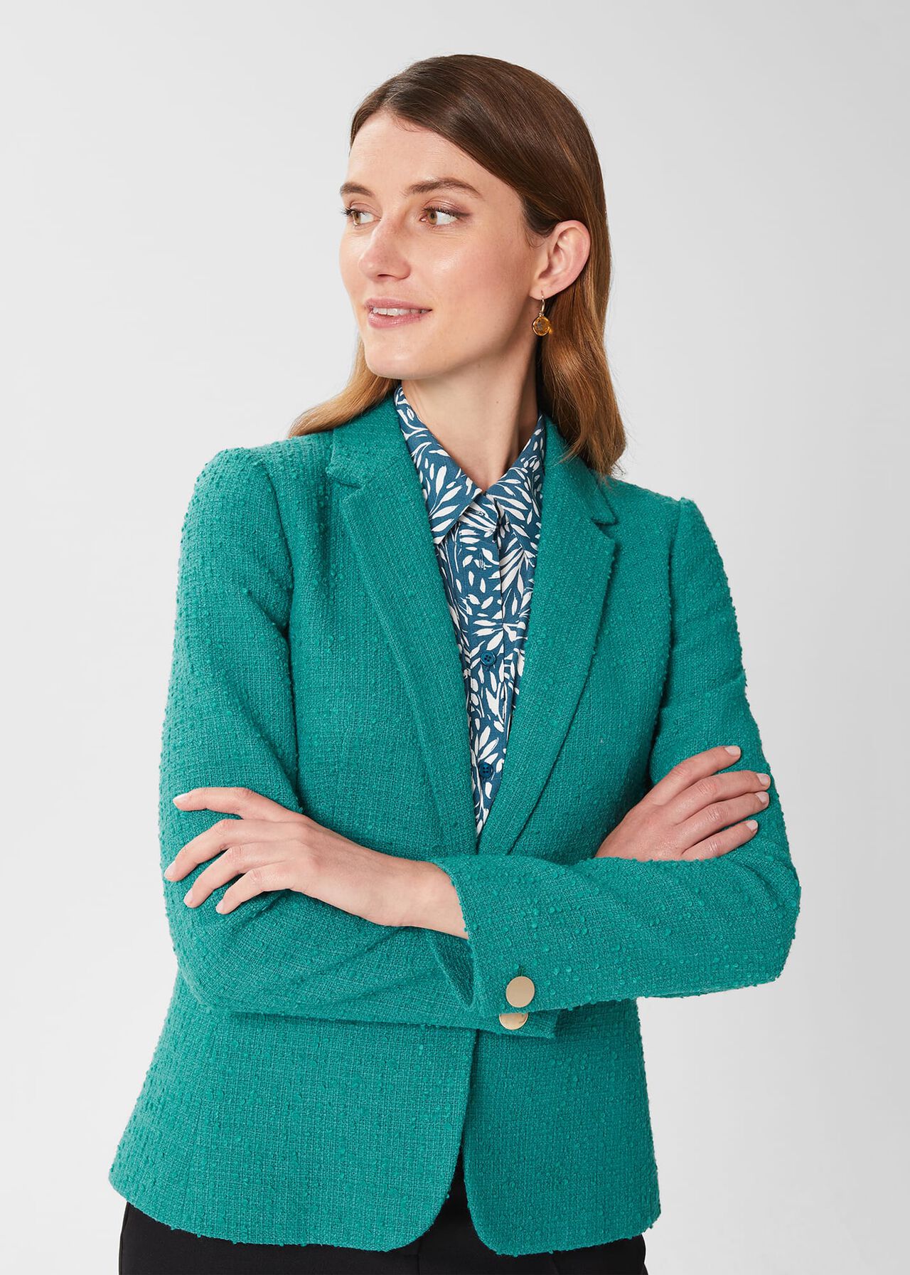 Amara Textured Jacket, Ocean Green, hi-res