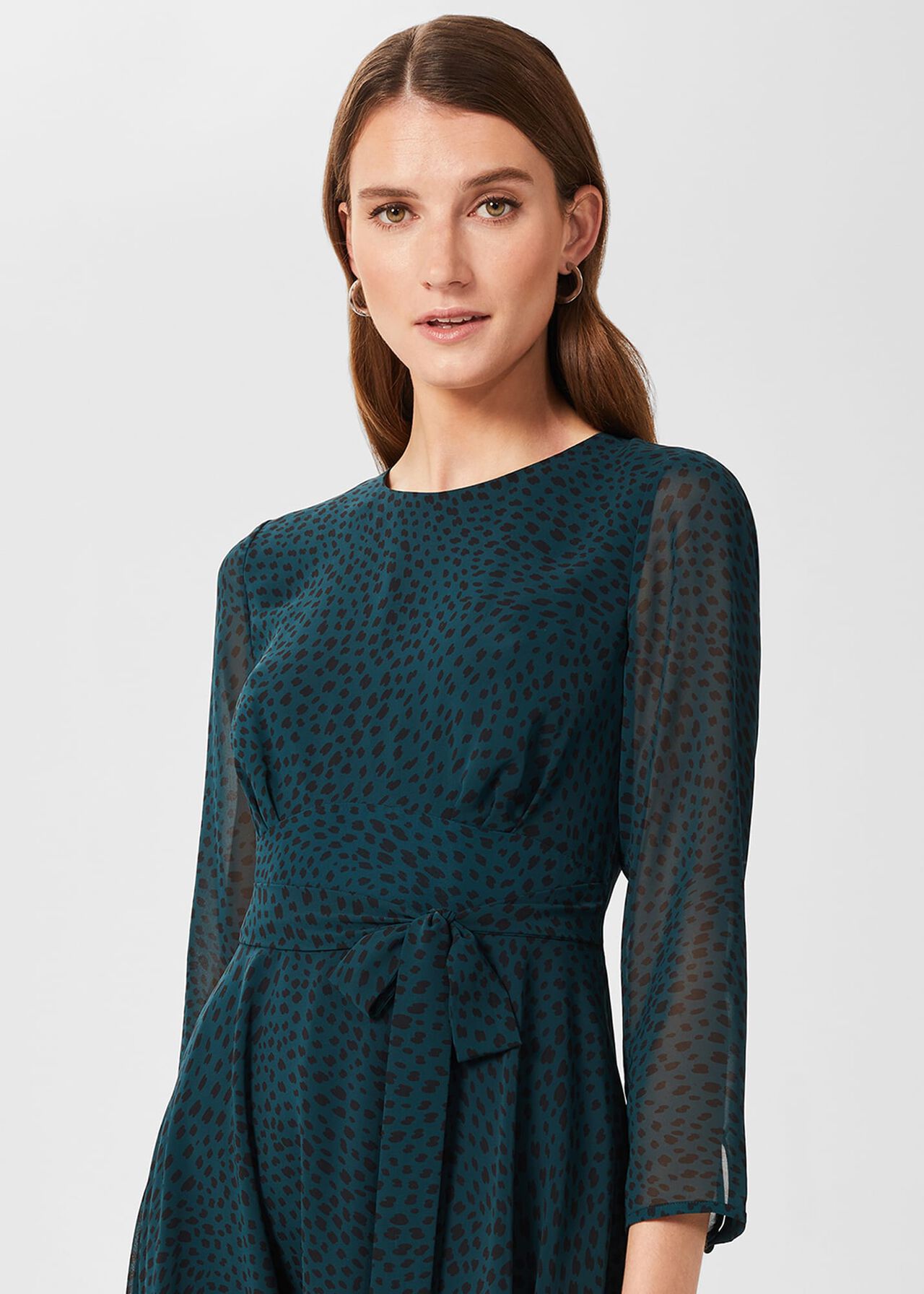 Mimi Printed Dress, Pine Green, hi-res