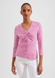 Simmy Printed Top, Pink Ivory, hi-res