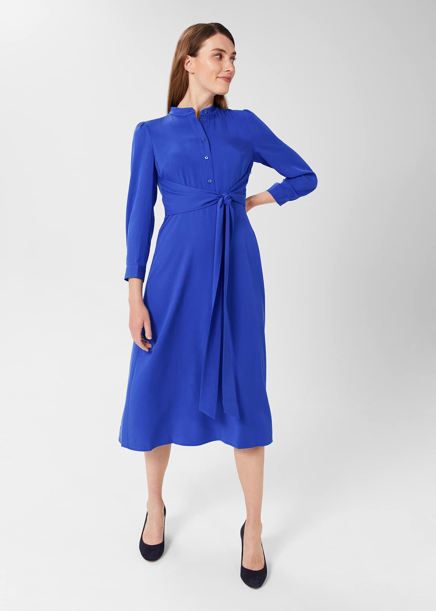 Hobbs cobalt blue dress deals