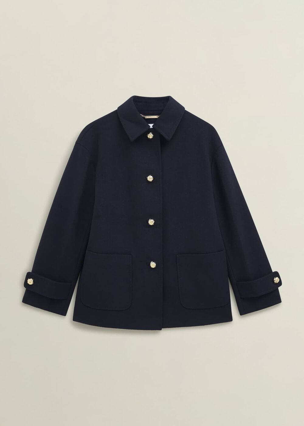 Erin Wool Blend Coat, Navy, hi-res