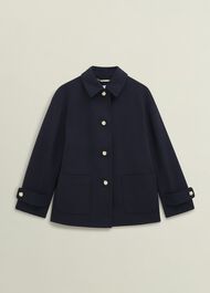 Erin Wool Blend Coat, Navy, hi-res
