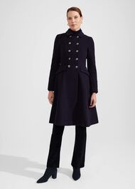 Clarisse Coat, Navy, hi-res