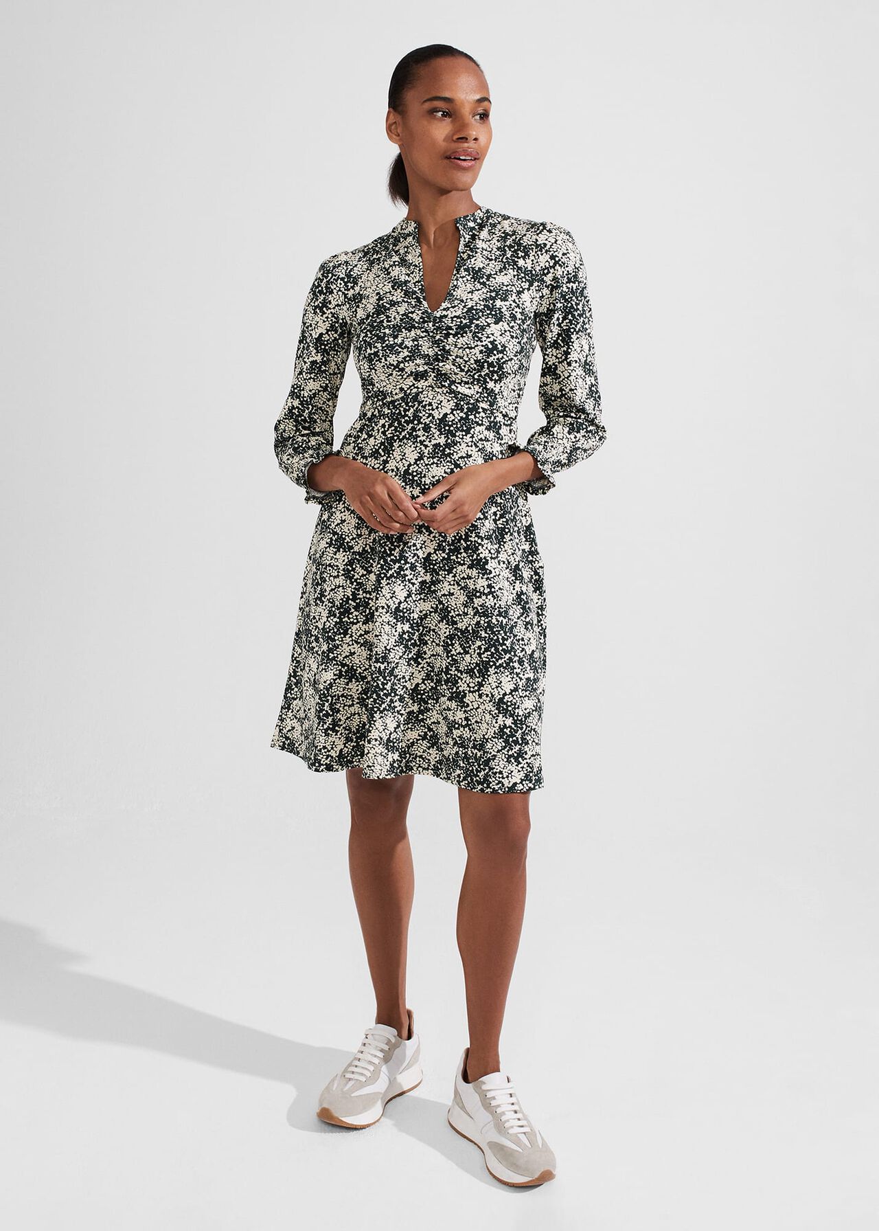 Clemence Dress, Green Cream, hi-res