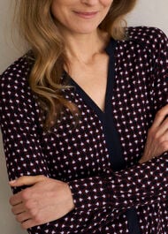 Zelia Printed Top, Navy Multi, hi-res