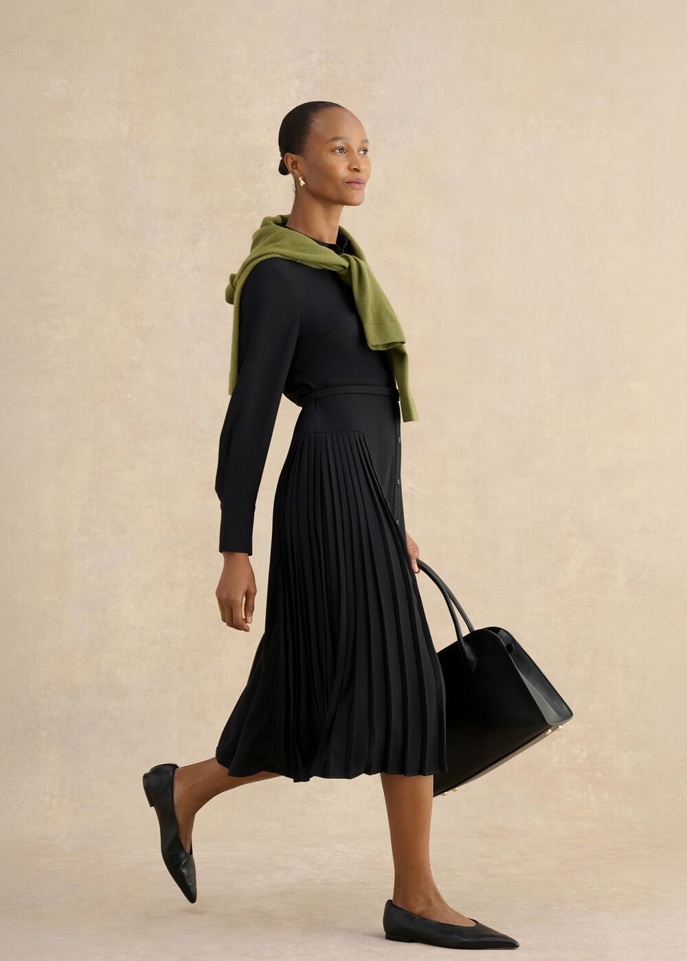 Ginny Shirt Dress, Black, hi-res