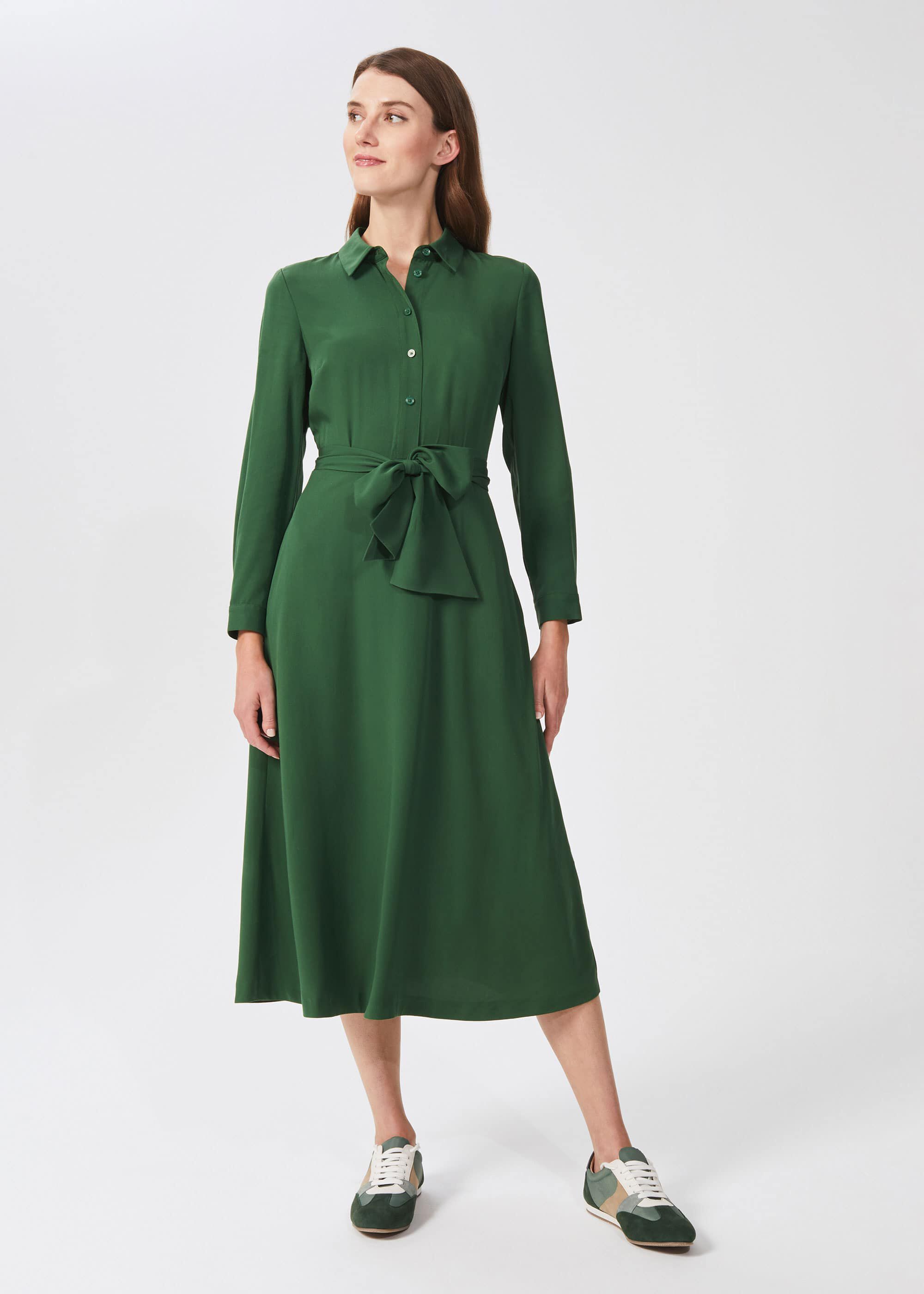 Hobbs alexa shift store dress forest green