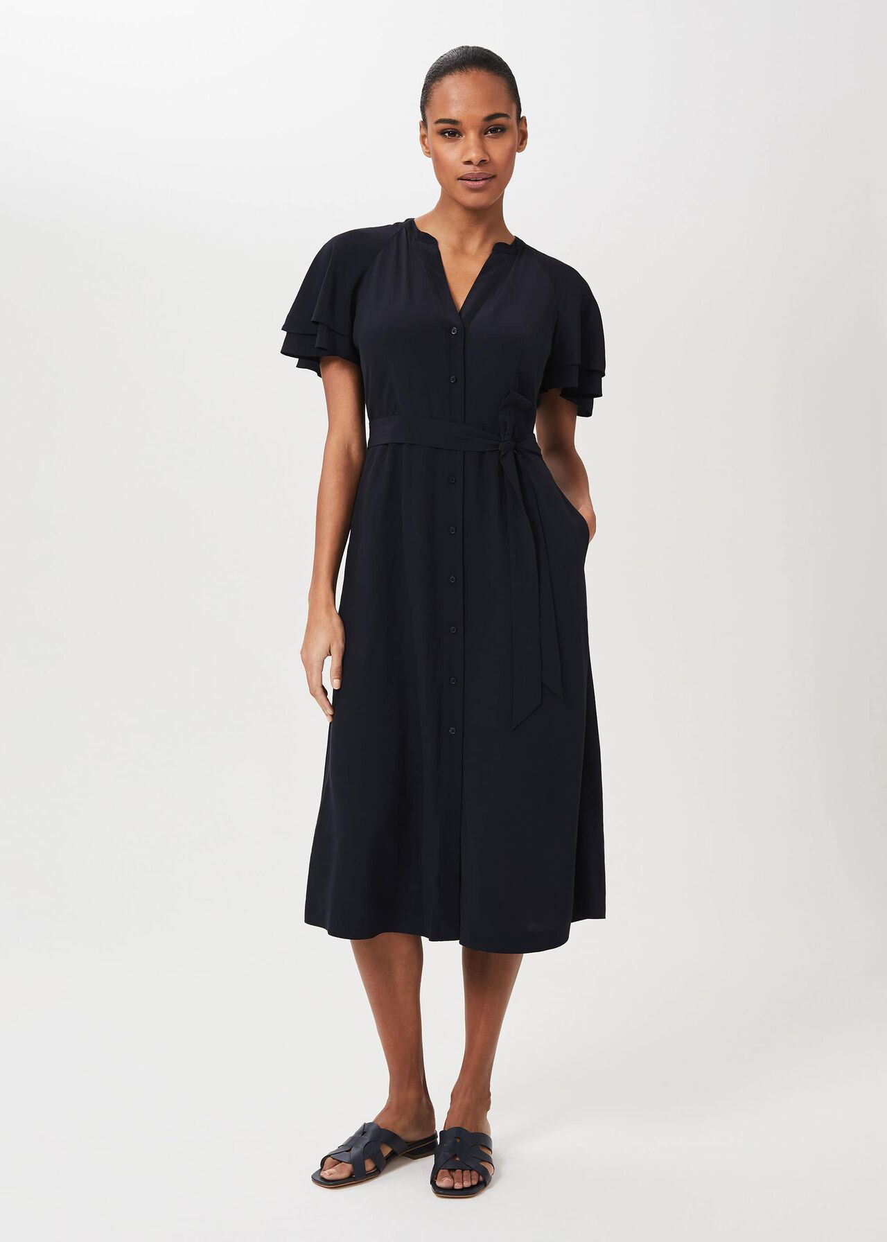 Lilianna Midi Dress, Navy, hi-res