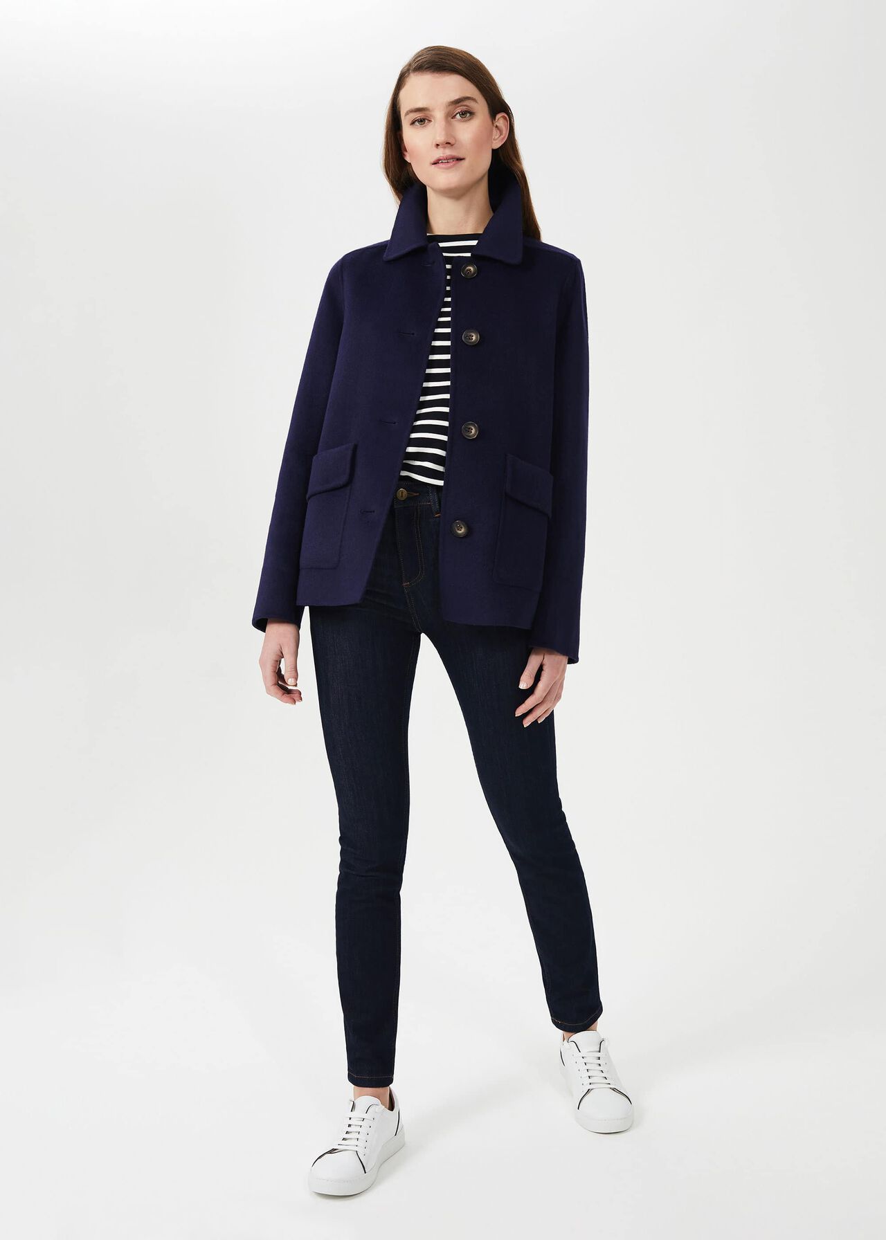 Leanna Wool Blend Double Face Coat, French Blue, hi-res