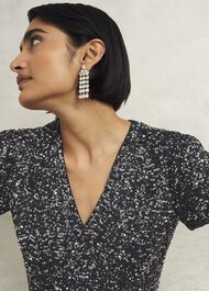Tatiana Sequin Dress, Black Silver, hi-res