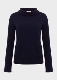 Audrey Wool Cashmere Jumper, Navy, hi-res