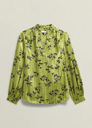 Fara Blouse, Green Navy, hi-res