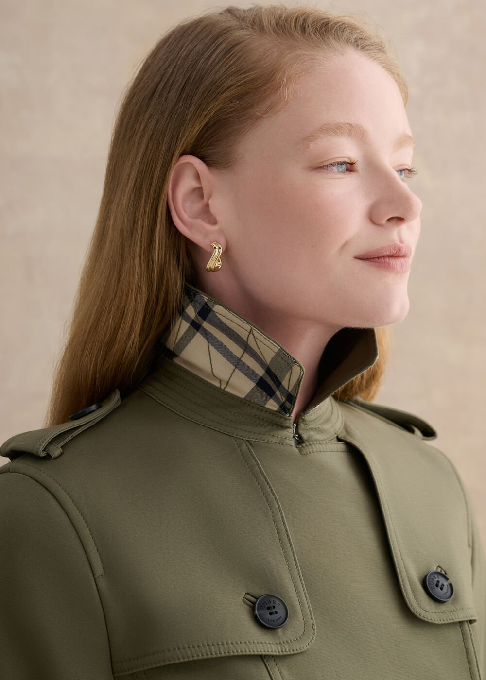 Petite Skylar Shower Resistant Trench Coat, Olive Green, hi-res