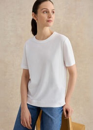 Reece Cotton Slub T-Shirt, White, hi-res