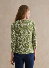 Julia Printed Top, Green Ivory, hi-res
