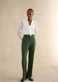 Bess Wide Leg Pants, Khaki, hi-res