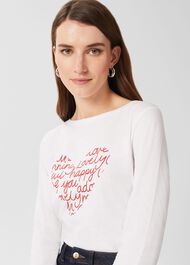 Claudia Heart T-Shirt, White Geranium, hi-res