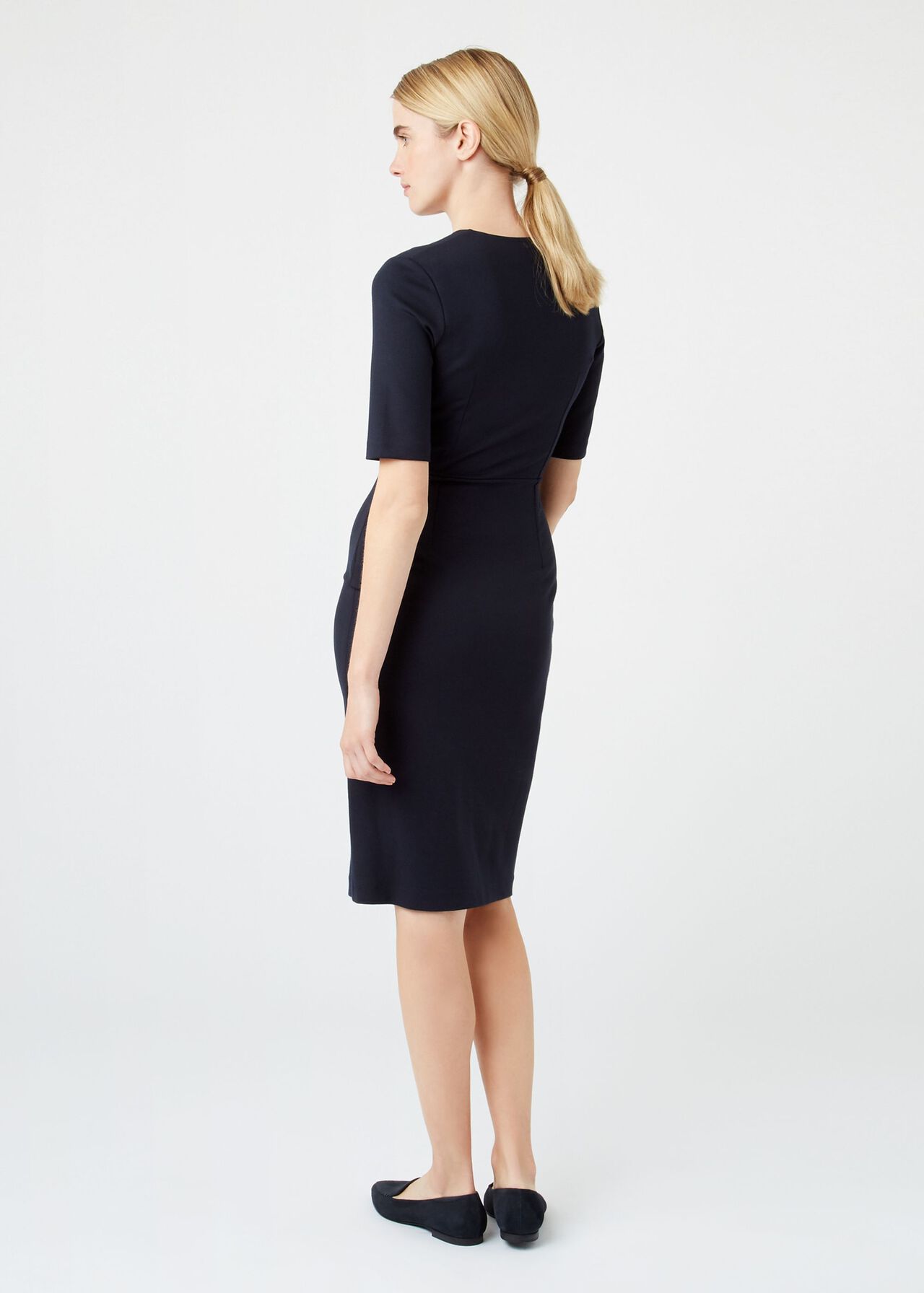 Olive Jersey Dress, Navy, hi-res