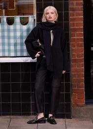 Hadley Scarf Coat, Black, hi-res