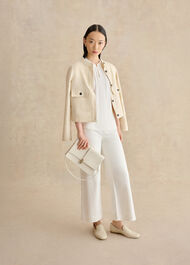 Lila Frill Sleeve Top, Ivory, hi-res