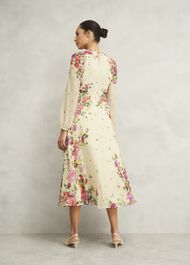 Eva Floral Silk Dress, Cream Multi, hi-res