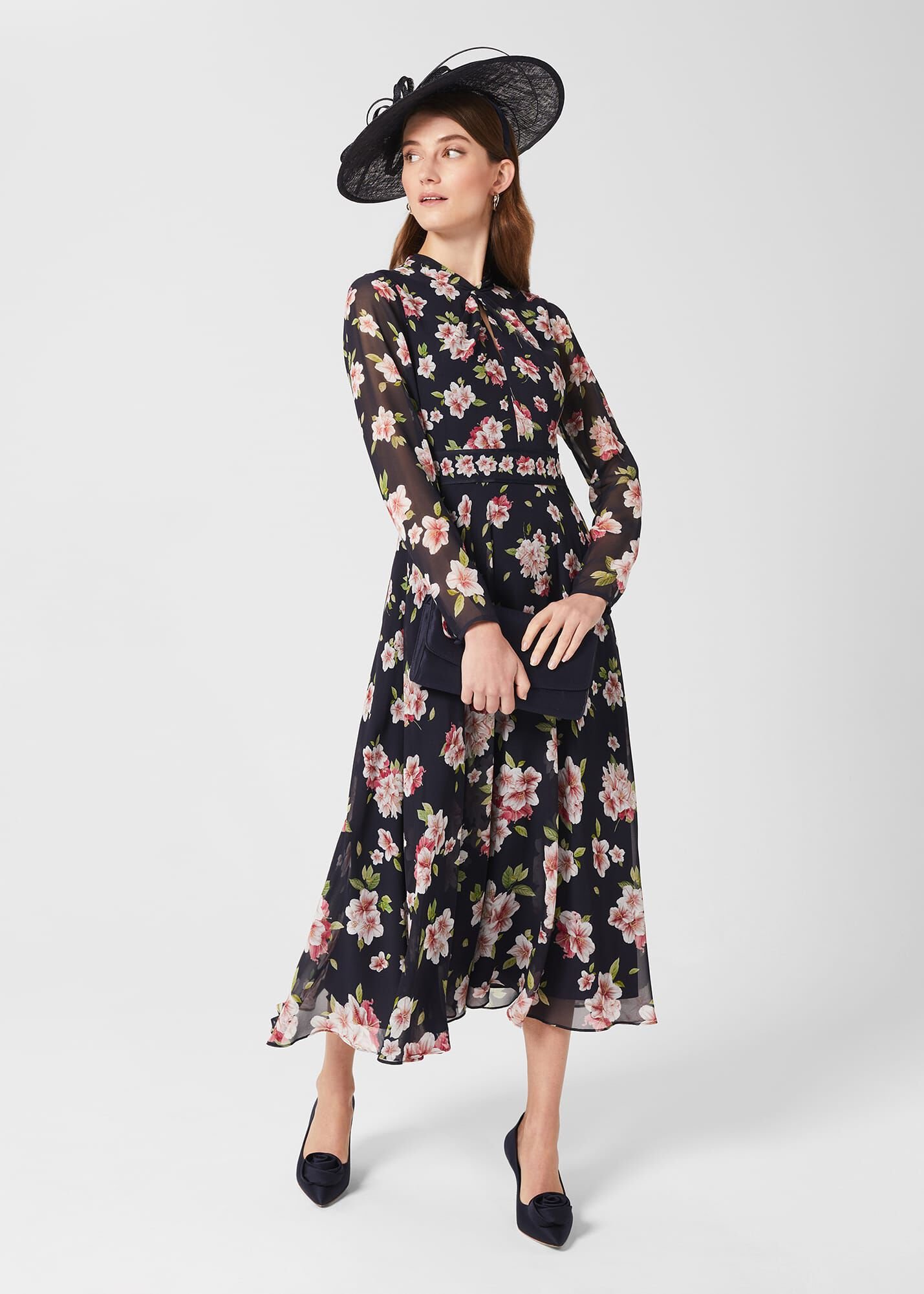 Helena Silk Floral Midi Dress