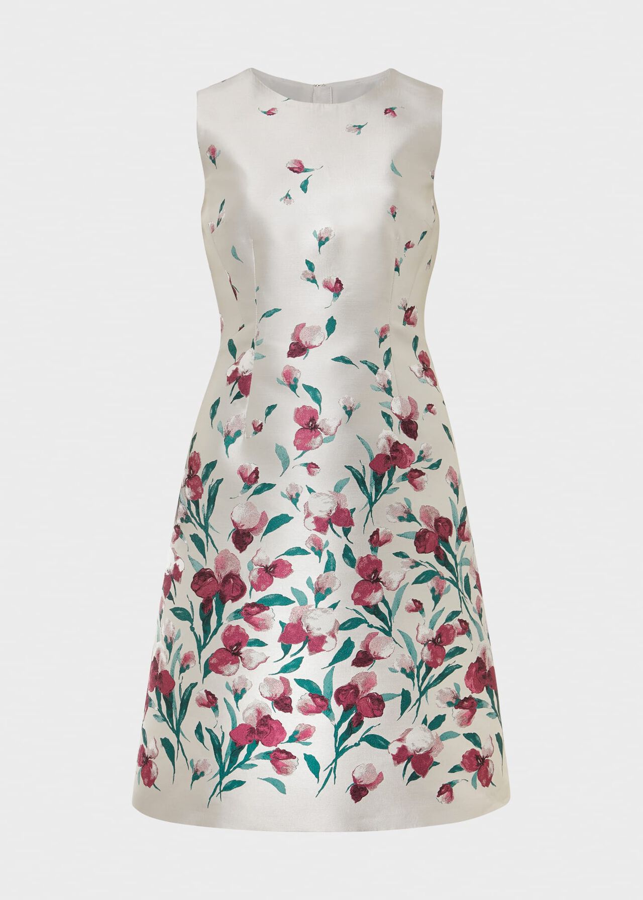 Gwen Floral Jacquard Dress, Oyster Multi, hi-res