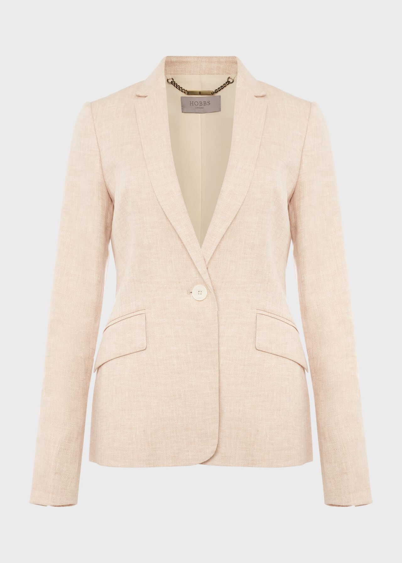 Ivana Linen Jacket , Warm Neutral, hi-res