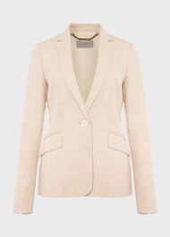 Ivana Linen Jacket , Warm Neutral, hi-res