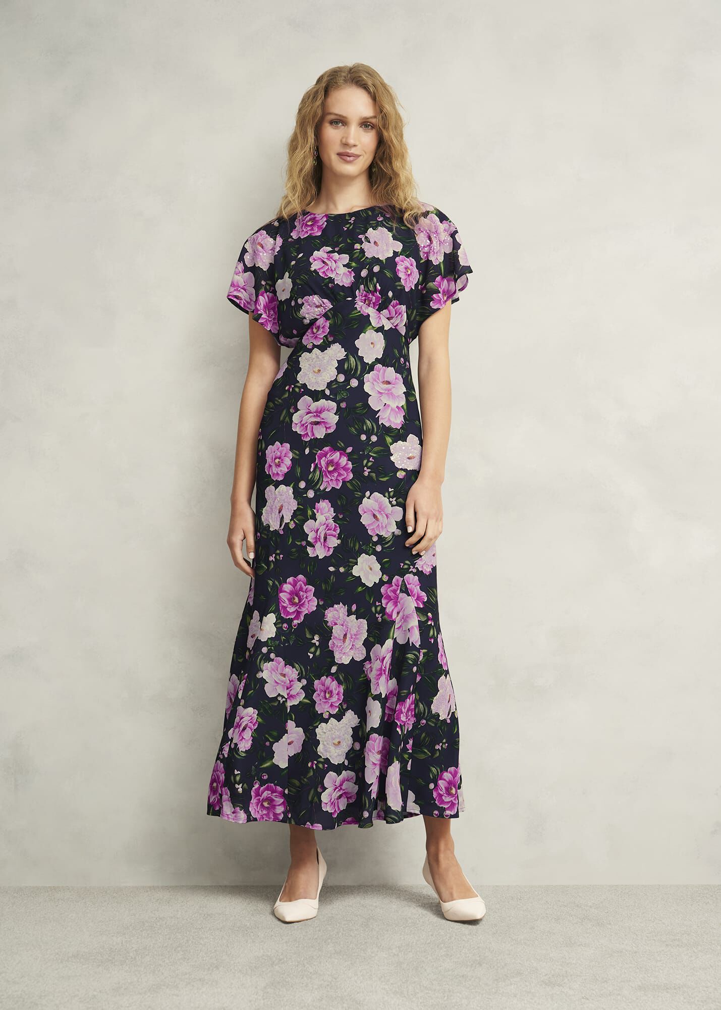 Lalena Sequin Floral Dress | Hobbs US |