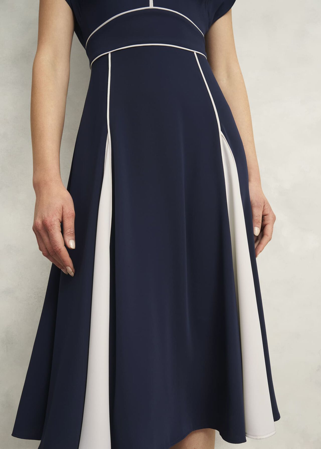 Viola Colourblock Dress, Midnight Cream, hi-res