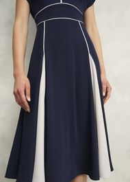 Viola Colourblock Dress, Midnight Cream, hi-res