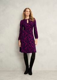Petite Grace Jersey Dress, Navy Pink, hi-res