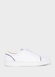 Freda Leather Trainers, White Navy, hi-res