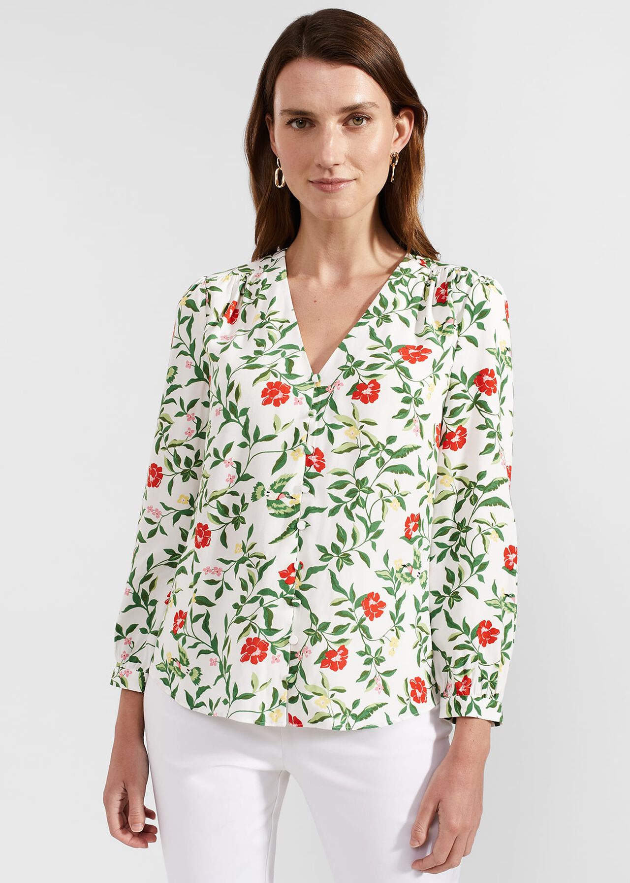 Florence Blouse, Ivory Multi, hi-res