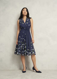Petite Aria Dress, Midnight Blue, hi-res