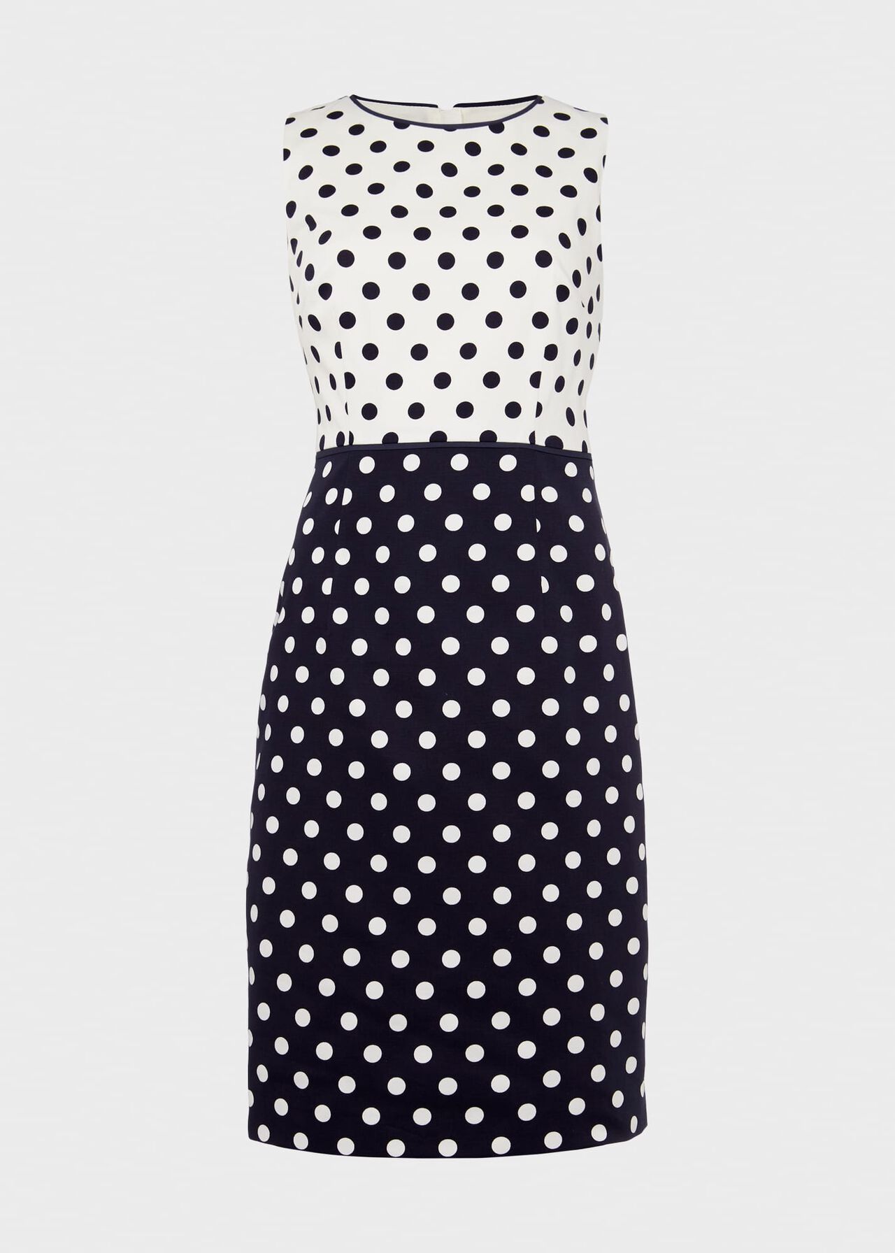 Fiona Spot Shift Dress, Navy Ivory, hi-res