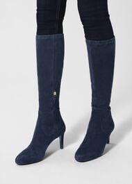 Lizzie Stretch Boots, Navy, hi-res
