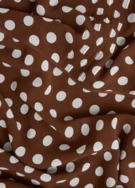 Petite Dorothy Spot Midi Dress, Brown Ivory, hi-res