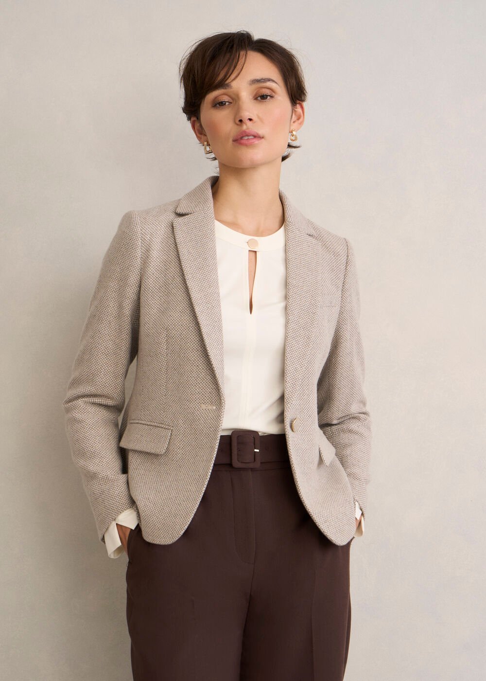 Chelsey Wool Blend Jacket, Neutral, hi-res